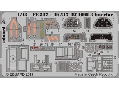  Bf 109E-3 interior S. A. 1/48 - Airfix - blaszki - zdjęcie 1