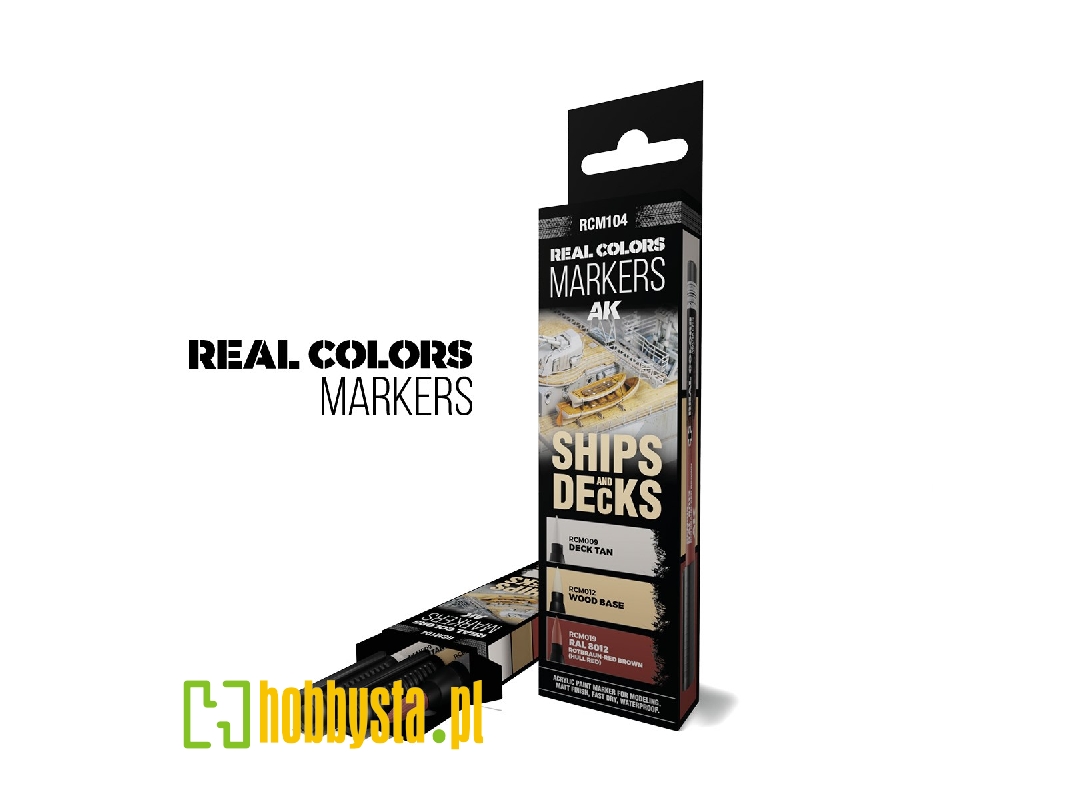 Rcm104 Ships & Decks - Set 3 Real Colors Markers - zdjęcie 1 Rcm104 Ships & Decks - Set 3 Real Colors Markers - zdjęcie 1