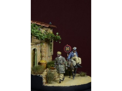 German Paratroopers With Donkey, Italy 1943-44 - zdjęcie 4