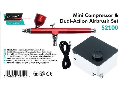 Mini Compressor And Dual-action Airbrush Set - zdjęcie 1