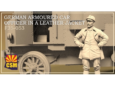 German Armoured Car Officer In A Leather Jacket - zdjęcie 1