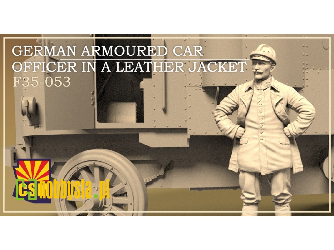 German Armoured Car Officer In A Leather Jacket - zdjęcie 1 German Armoured Car Officer In A Leather Jacket - zdjęcie 1