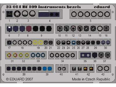 Bf 109 instrument bezels 1/24 - blaszki - zdjęcie 1