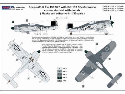 Focke-wulf Fw-190 F V75 With Sg 113 Conversion Set (Designed To Be Used With Hasegawa And Revell Kits) - zdjęcie 3