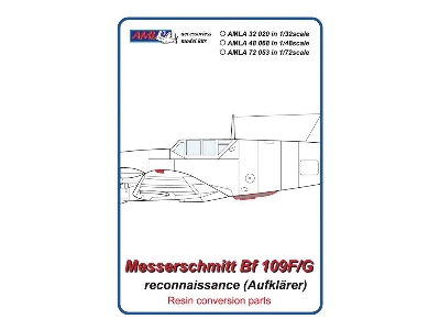 Messerschmitt Bf-109 F-4 / G - Reconnaissance Resin Conversion Set (Designed To Be Used With Hasegawa, Revell And Trumpeter Kits