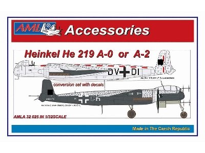 Heinkel He-219 A-0 / A-2 - Conversion Set With Decals (Designed To Be Used With Revell Kits) - zdjęcie 1