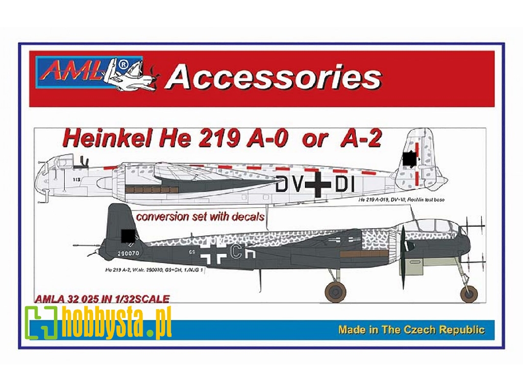Heinkel He-219 A-0 / A-2 - Conversion Set With Decals (Designed To Be Used With Revell Kits) - zdjęcie 1 Heinkel He-219 A-0 / A-2 - Conversion Set With Decals (Designed To Be Used With Revell Kits) - zdjęcie 1