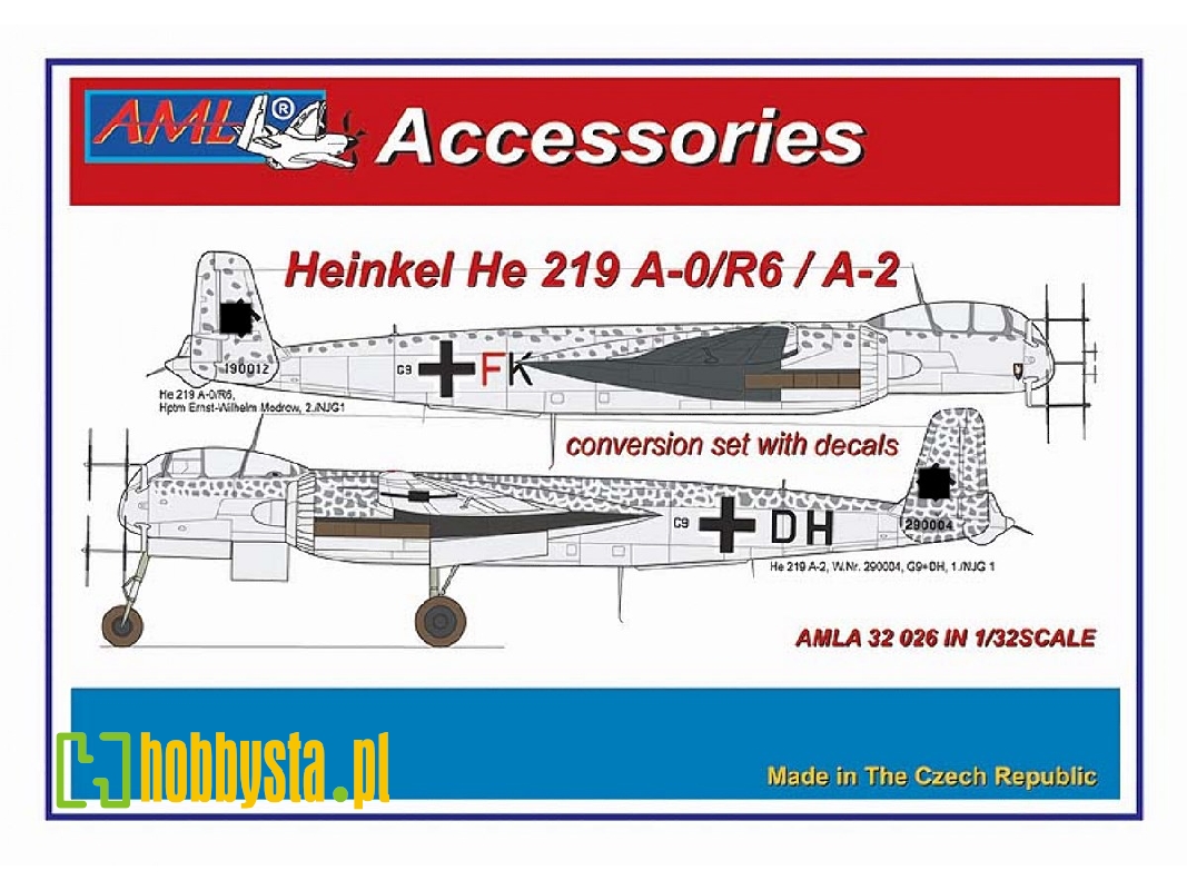 Heinkel He-219 A-0/R6 / He-219 A-2 - The Conversion Set With Decals (For Revell Kits) - zdjęcie 1 Heinkel He-219 A-0/R6 / He-219 A-2 - The Conversion Set With Decals (For Revell Kits) - zdjęcie 1