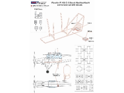 Fieseler Fi-156 C-3 Nachtschlacht - Conversion Set (Designed To Be Used With Hasegawa Kits) - zdjęcie 3