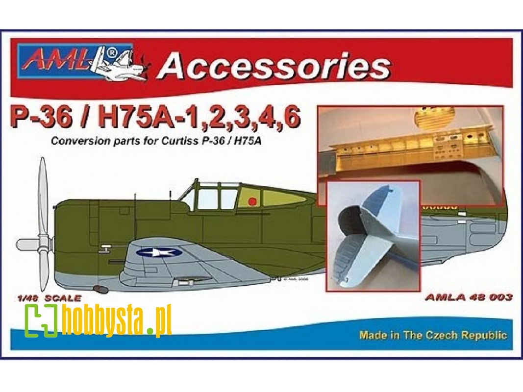 Curtiss-hawk P-36/H-75a - Separate Control Surfaces And Etched Detail Set (For Academy And Hobbycraft Kits) - zdjęcie 1