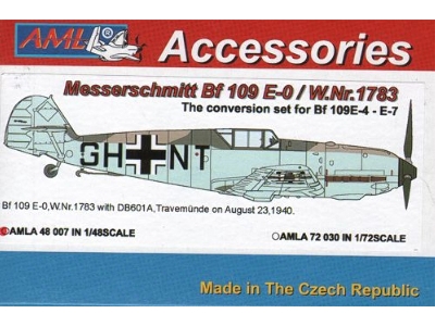 Messerschmitt Bf-109 E-0 / W.Nr.1783 - Conversion Set For Bf-109e-4 / E-7 Eduard And Tamiya Kits - zdjęcie 1