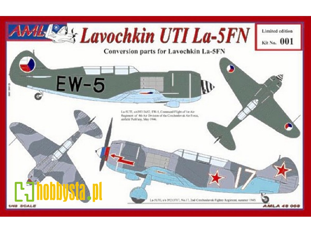 Lavochkin La-5fn Uti - Decals, Resin, Pe Parts Conversion Set (For Kovozavody Prostejov And Zvezda Kits) - zdjęcie 1 Lavochkin La-5fn Uti - Decals, Resin, Pe Parts Conversion Set (For Kovozavody Prostejov And Zvezda Kits) - zdjęcie 1