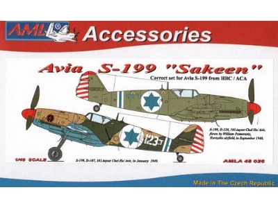 Avia S-199 Correction Set With 5 Decal Versions (Designed To Be Used With Academy And Hobbycraft Kits) - zdjęcie 1