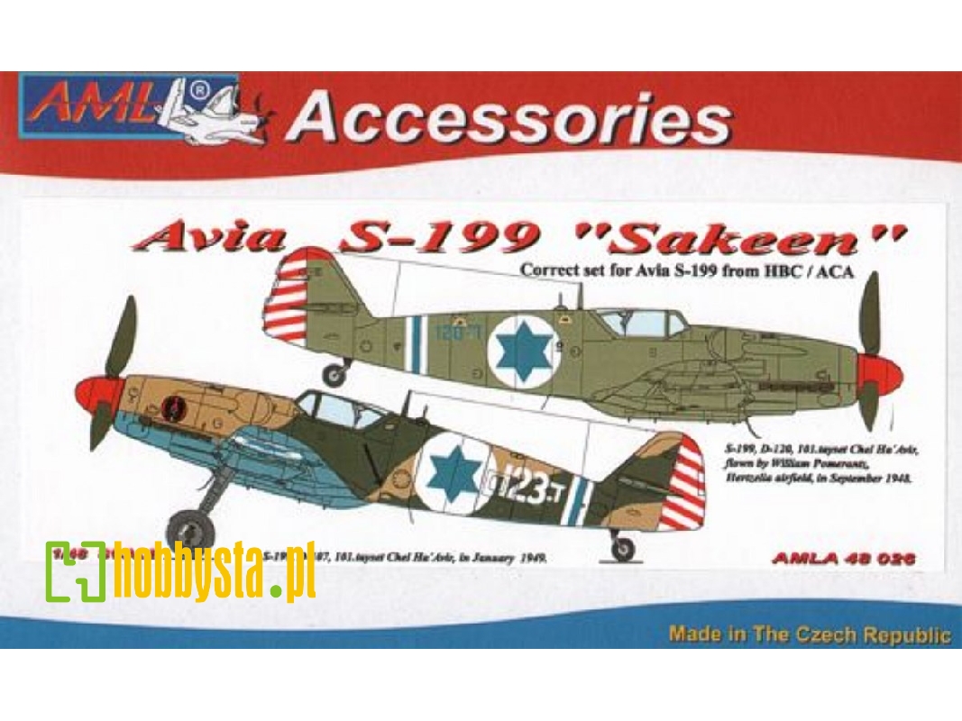 Avia S-199 Correction Set With 5 Decal Versions (Designed To Be Used With Academy And Hobbycraft Kits) - zdjęcie 1