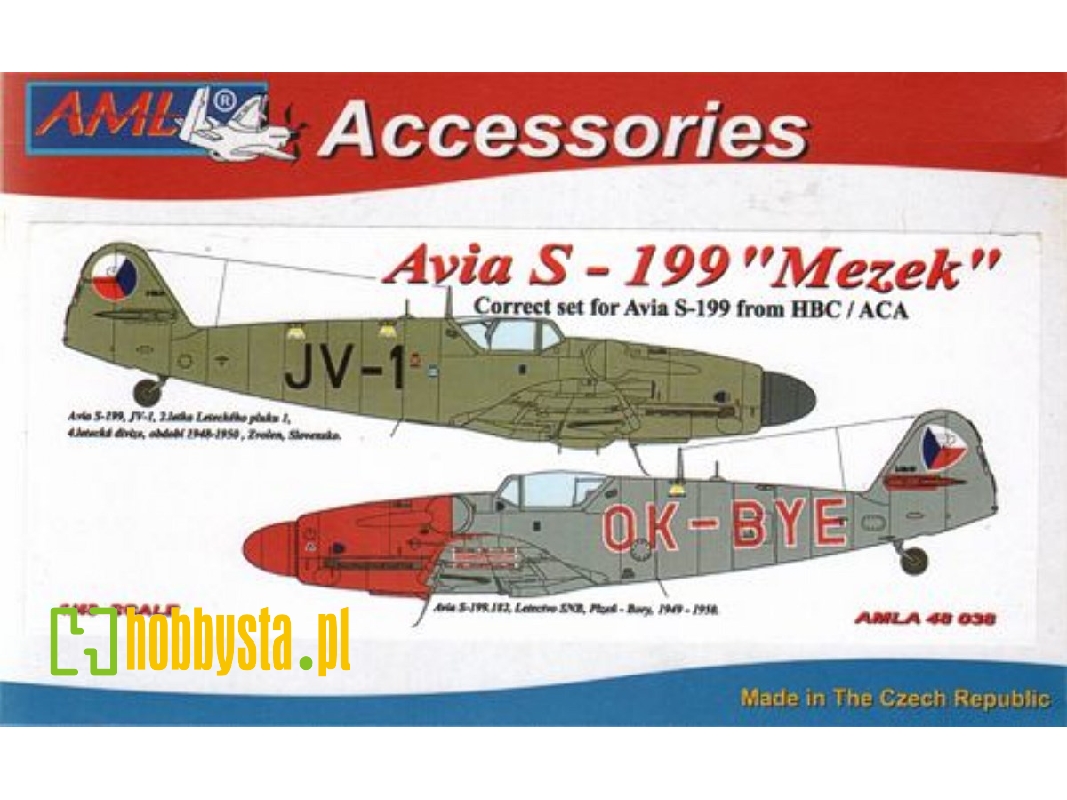 Avia S-199 (Jv-1, Ok-bye) - Conversion Set (Designed To Be Used With Academy And Hobbycraft Kits) - zdjęcie 1 Avia S-199 (Jv-1, Ok-bye) - Conversion Set (Designed To Be Used With Academy And Hobbycraft Kits) - zdjęcie 1