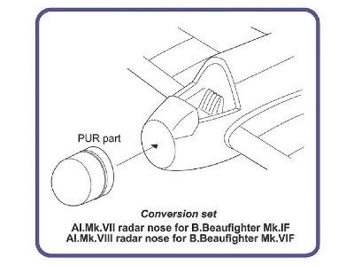 Bristol Beaufighter Mk.I F / Mk.Vi F - Ai.Mk.Vii & Mk.Viii Radar Nose (For Tamiya Kits) - zdjęcie 2