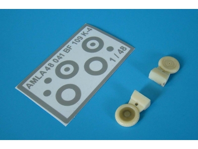 Messerschmitt Bf-109 K-4 - Wheels + Paint Masks Set (For Hasegawa Kits) - zdjęcie 2