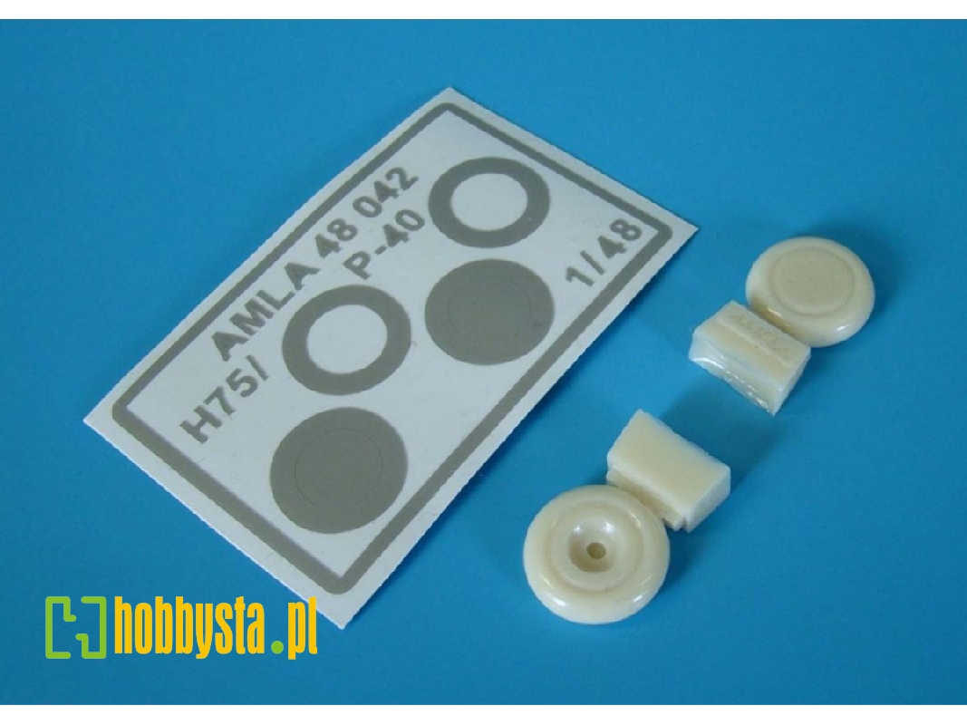 Curtiss H75 / P-40 - Early Wheels And Paint Masks (For Academy, Hobby Craft And Trumpeter Kits) - zdjęcie 1
