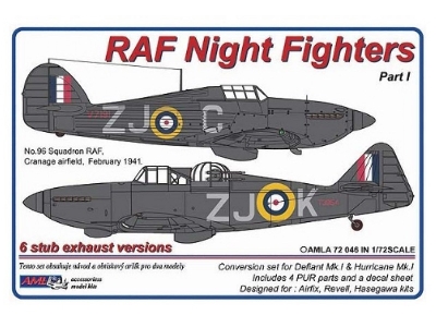 Raf Night Fighters - Hurricane Mk.I & Defiant Mk.I Conversion Set (For Airfix / Revell / Hasegawa Kits) - zdjęcie 1