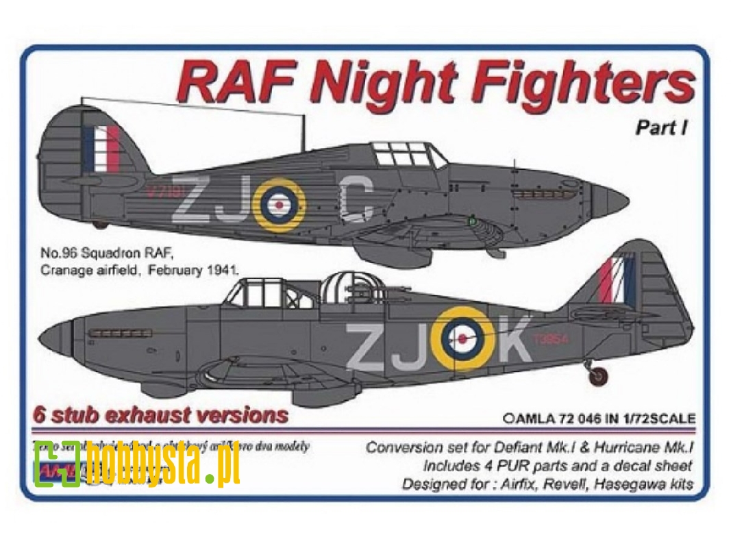 Raf Night Fighters - Hurricane Mk.I & Defiant Mk.I Conversion Set (For Airfix / Revell / Hasegawa Kits) - zdjęcie 1