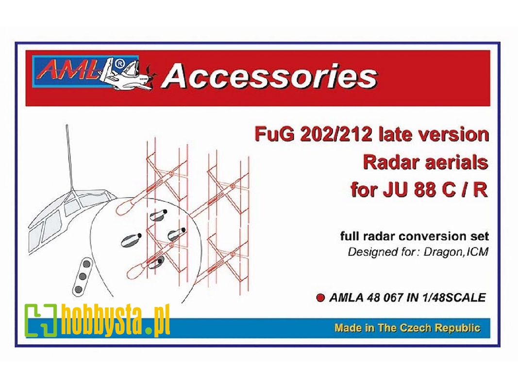 Fug 202/212 Radar Aerials Late Version For The Junkers Ju-88c-6/R With Etched Parts (Designed To Be Used With Icm Kits) - zdjęc Fug 202/212 Radar Aerials Late Version For The Junkers Ju-88c-6/R With Etched Parts (Designed To Be Used With Icm Kits) - zdjęc