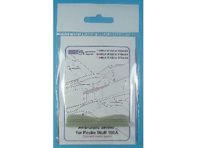Anti-glare Shield For Focke-wulf Fw-190 A (Designed To Be Used With Eduard Kits And Hasegawa Kits) - zdjęcie 2