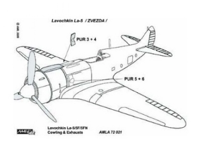 Lavochkin La-5 / La-5f / La-5fn - Cowling And Exhausts (Designed To Be Used With Kopro, Revell And Zvezda Kits) - zdjęcie 3