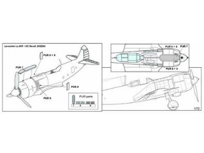 Lavochkin La-5 / La-5f / La-5fn - Cowling And Exhausts (Designed To Be Used With Kopro, Revell And Zvezda Kits) - zdjęcie 4