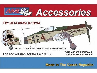 Focke-wulf Fw-190 D-9 With The Ta-152 Tail (Pur Parts + Decals) (Designed To Be Used With Academy And Tamiya Kits) - zdjęcie 1