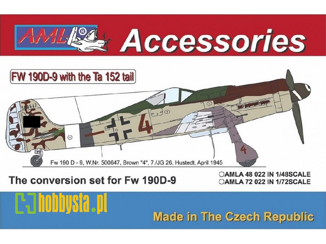 Focke-wulf Fw-190 D-9 With The Ta-152 Tail (Pur Parts + Decals) (Designed To Be Used With Academy And Tamiya Kits) - zdjęcie 1