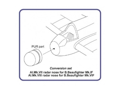 Ai.Mk.Vii & Mk.Viii Radar Nose For Bristol Beaufighter (Designed To Be Used With Hasegawa And Hobby 2000 Kits) - zdjęcie 2