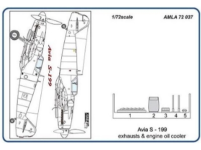 Avia S-199 - Exhausts & Engine Oil Cooler (Designed To Be Used With Kovozavody Prostejov Kits) - zdjęcie 3