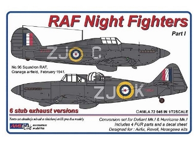 Raf Night Fighters Part I - hurricane Mk.I & defiant Mk.I Conversion Set (For Airfix, Revell And Hasegawa Kits) - zdjęcie 1