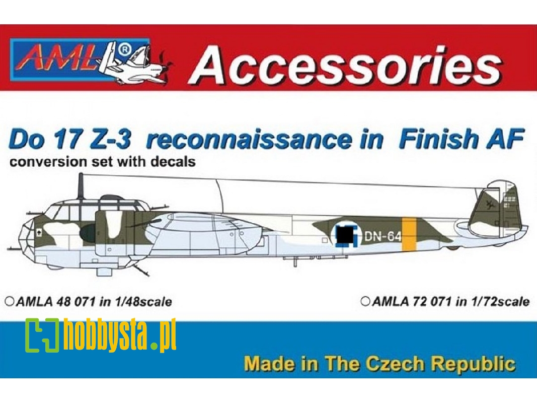 Dornier Do-17 Z-3 Reconnaissance In Finnish Air Force Conversion Set (Designed To Be Used With Airfix And Icm Kits) - zdjęcie 1 Dornier Do-17 Z-3 Reconnaissance In Finnish Air Force Conversion Set (Designed To Be Used With Airfix And Icm Kits) - zdjęcie 1