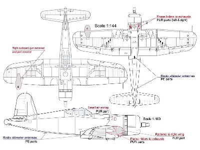 Vought F4u-2 Corsair - Night Fighter Full Radar Conversion Set (For Hasegawa Kits) - zdjęcie 3