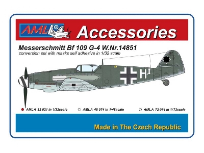 Messerschmitt Bf-109 G-4 W.Nr14851 - Conversion Set With Resin Parts And Decals - zdjęcie 1