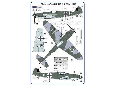 Messerschmitt Bf-109 G-4 W.Nr14851 - Conversion Set With Resin Parts And Decals - zdjęcie 3