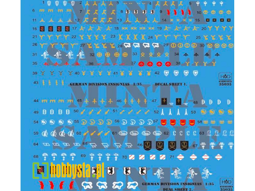 German Ww2 Division Symbols Dubble Sheet - zdjęcie 1