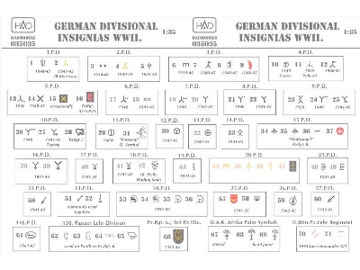 German Ww2 Division Symbols Dubble Sheet - zdjęcie 2