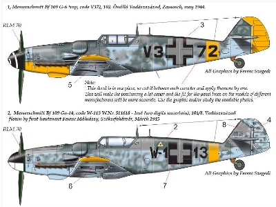 Messerschmitt Bf 109 G-6 G-14 V3+72 ; W1+13 - zdjęcie 2