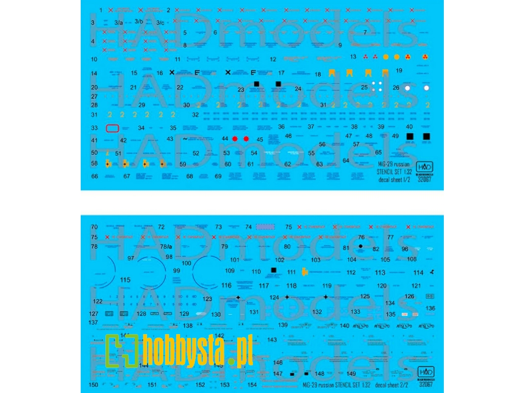 Mig-29 Russian Full Stencil Duble Sheet - zdjęcie 1 Mig-29 Russian Full Stencil Duble Sheet - zdjęcie 1