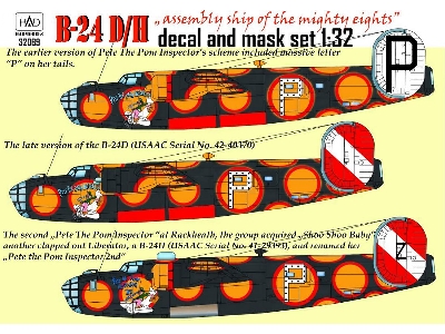 Consolidated B-24 D/H - 'pete The Pom Inspector' (Decal And Mask Sheets) - zdjęcie 1
