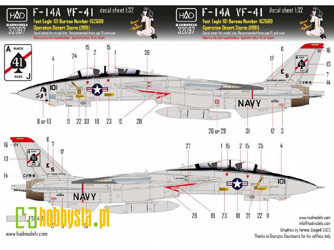 F-14a Desert Storm "queen Of Spades" - zdjęcie 1