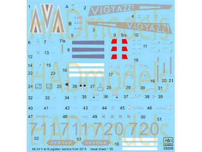 Mi-24 V In Hungarian Service With New Nato Painting - Witth Full Setecil Double Decal Sheet - zdjęcie 1