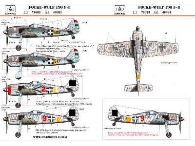 Fw-190 F-8 Red/ Black 2; 9; W-517; W505 - zdjęcie 1