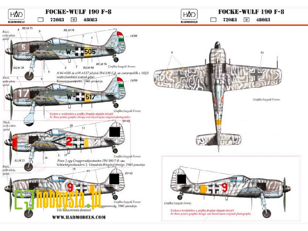 Fw-190 F-8 Red/ Black 2; 9; W-517; W505 - zdjęcie 1