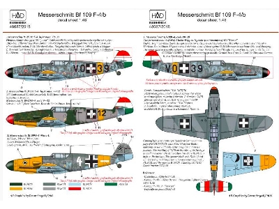 Corected Messerschmitt Bf 109 F-4/ B Part Ii. White 1+ - Luftwaffe, V0+39 Heppes Aladár, V-+12 - zdjęcie 2