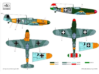 Corected Messerschmitt Bf 109 F-4/ B Part Ii. White 1+ - Luftwaffe, V0+39 Heppes Aladár, V-+12 - zdjęcie 3