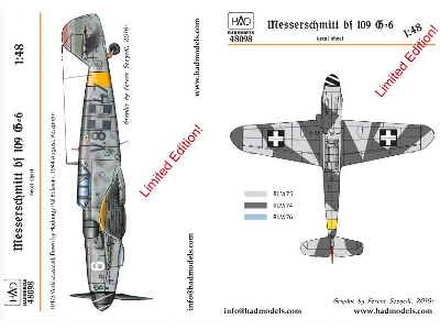 Messerschmitt Bf 109 G-6 Decal Sheet Version 2017 - zdjęcie 2