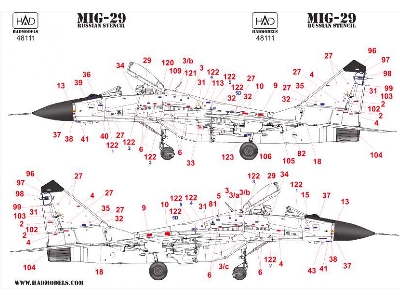 Mig-29 Full Russian Stencil - zdjęcie 2